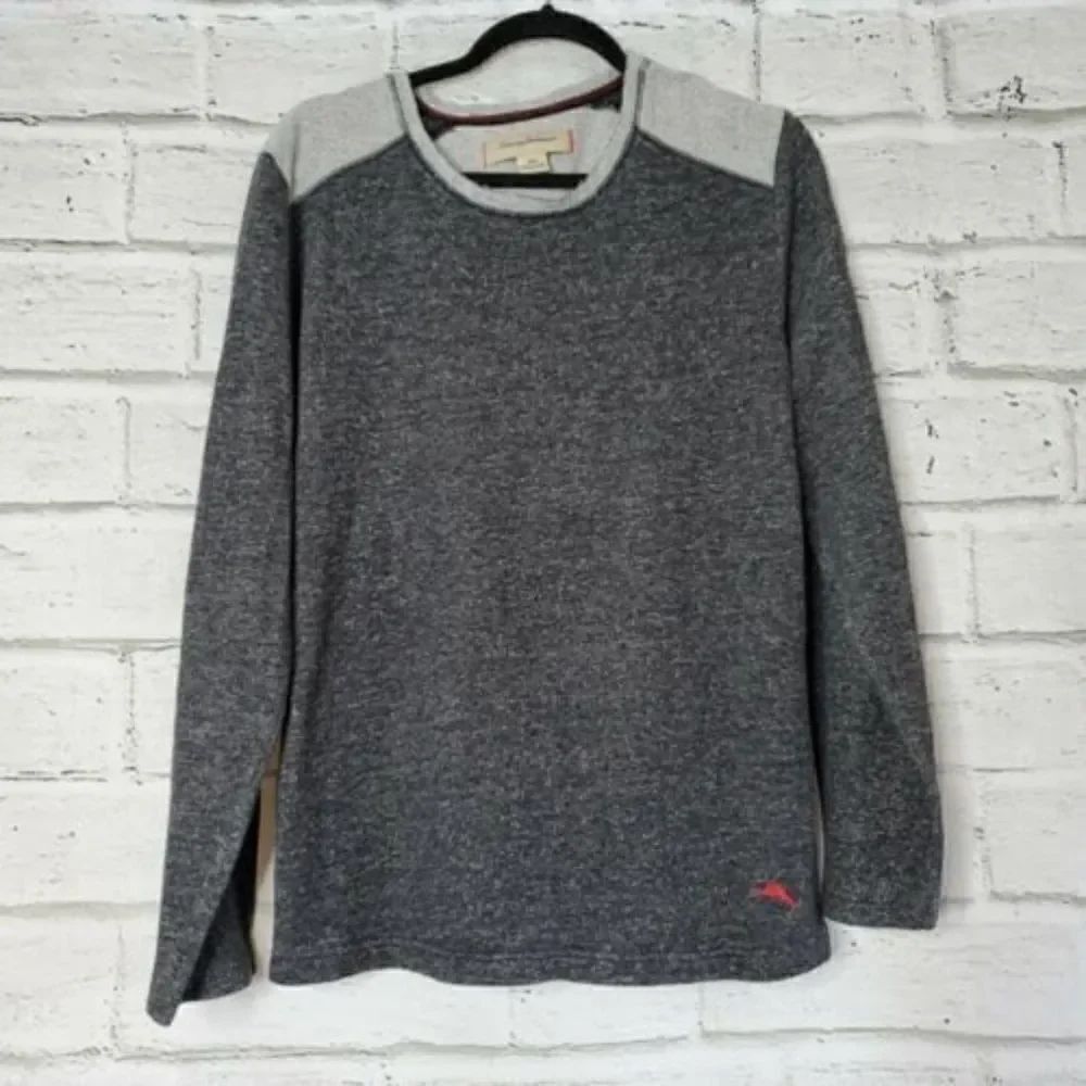 Tommy Bahama Mens Sweater Sz Medium Long Sleeve Pullover Gray Cotton-Poly